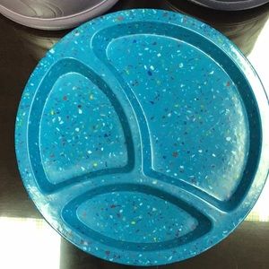 zak! designs melamine divided plates, 8 inch